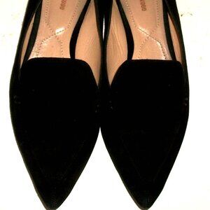 Nicholas Kirkwood Beya Black Suede Flats w Gold Metal Around Heels 7.5M $595